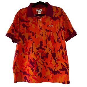 Retro Fox Men's Polo Short Sleeve Multicolored Camo 100% Cotton Size L  …